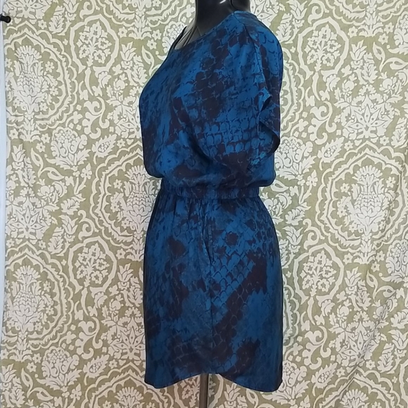 Express Teal Black Snake Reptile pattern dress - Picture 4 of 6